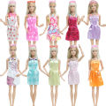32 Item/Set Doll Accessories=10 Mix Fashion Cute Dress+ 4 Glasses+ 6 Necklaces+2 Handbag+ 10 Shoes Dress Clothes For Barbie Doll.