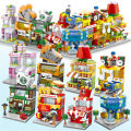 Mini City Street Scene Building Blocks Simulation Store Supermarket Shop Building Bricks For Birthday Gifts. 