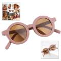3xBoy Girl Kids Round Frame Sunglasses UV400 Glasses Outdoor Eyewear Purple. 