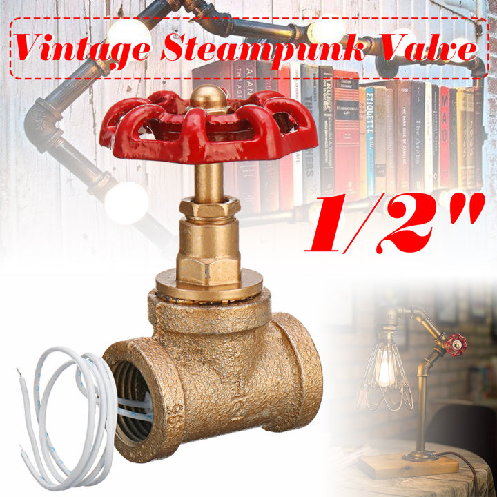 Vintage%20Steampunk%201/2"%20Stop%20Valve%20Light%20Switch%20With%20Wire%20For%20Water%20Pipe%20Lamp%20-%20Image%203