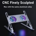 HXSJ Laptop Cooling Fan Desk Stand Foldable Notebook Aluminum Cooler Holder 2 Fans Laptop Cooling Pad for Macbook PC.