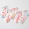 I LOVE DADDY & MUMMY 5pcs/Lot Baby Girls Cartoon Socks Mesh Breathable Thin Princess Socks Lace  Lovely Dot Crystal Silk Kids Socking Toddler Socks Baby Accessories For Children. 