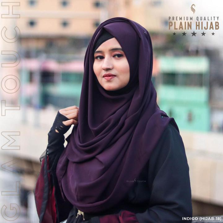 Premium Quality Full Coverage Diamond Georgette Plain Hijab