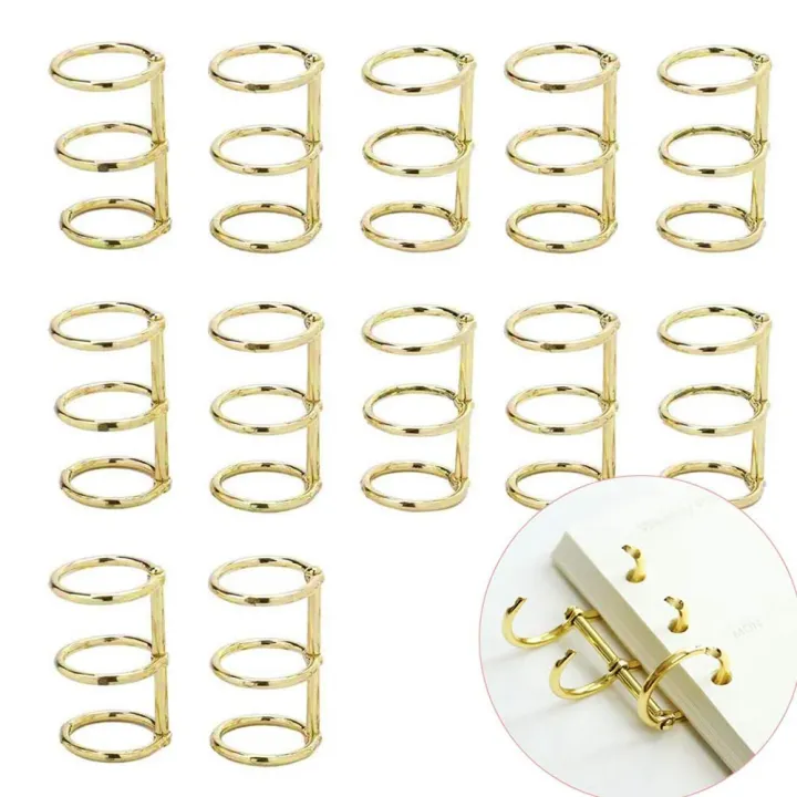 FORIDE%2012%20Pcs%203%20Ring%20Book%20Rings%20Leaf%20Binders%20Office%20Book%20Rings%20Snap%20Split%20Hinged%2020mm%20Inner%20Diameter%20Book%20Ring%20Gold%20-%20Image%206