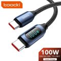 Toocki Type C to Type C Cable 100W PD Fast Charging Charger USB C to USB C Display Cable For Xiaomi POCO f3 Realme Macbook iPad. 