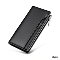 Avro Ultra-Thin PU Leather Long Wallet For Men with Two-Fold Design, Coin Pouch, and Multi-Card Slots for Business & Travel.. 