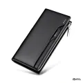 Avro Ultra-Thin PU Leather Long Wallet For Men with Two-Fold Design, Coin Pouch, and Multi-Card Slots for Business & Travel..