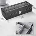 6 Slot Luxury Watch Box with Attractive Display Case, Creative Design for Storage and Gift Use.