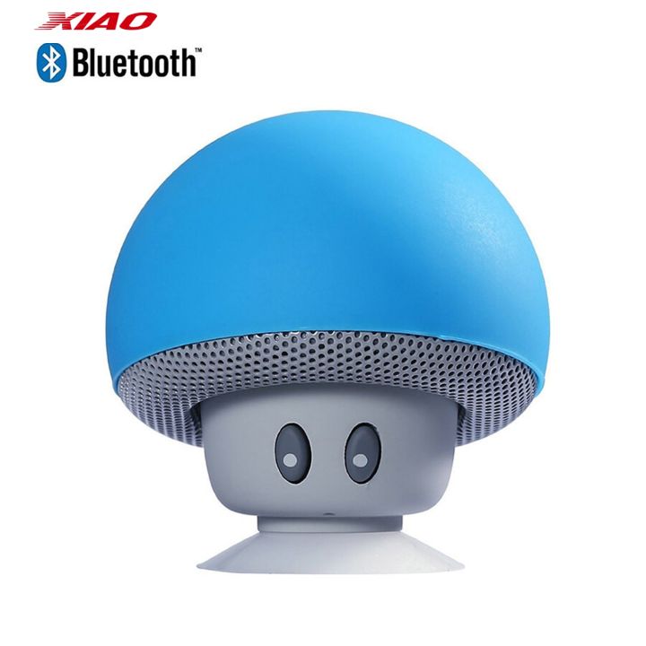 【FUPANG】Portable Mini Mushroom Wireless Speaker na may Stereo Subwoofer na may Silicone Suction Cup na may malakas na na may Phone Holder at Mic.
