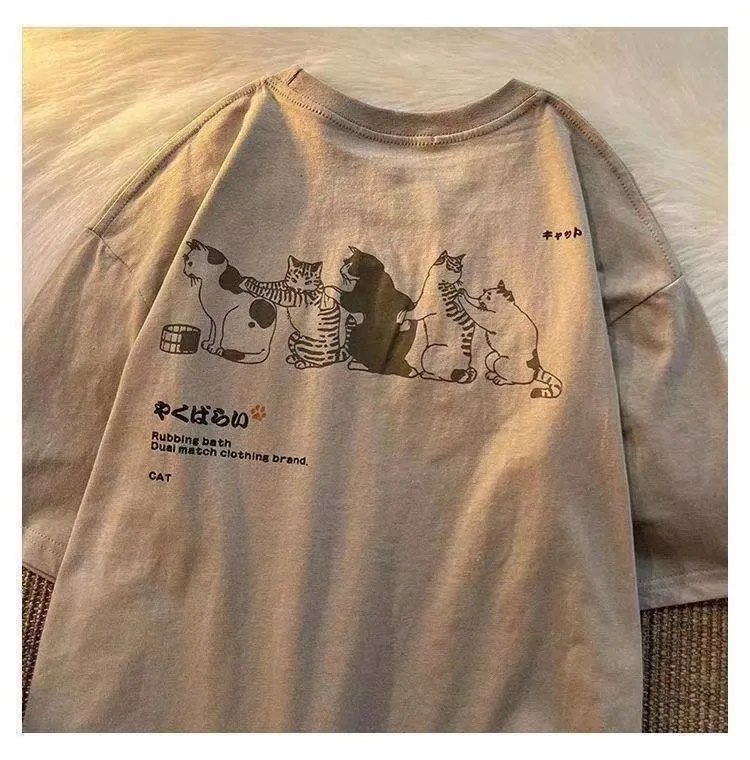 Summer Japanese small fresh short sleeved T shirt men and women