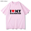 I Love My Daughter Red Heart Symbol Letters Family Aesthetic T-shirts WOMEN 100% Cotton Sense of Design T Shirt Harajuku Fashion. 