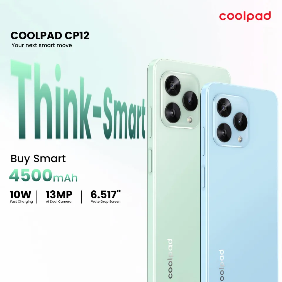 Coolpad CP12 Smartphone – 6.52” HD+ Display, 8GB RAM (4+4), 128GB