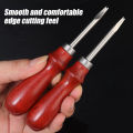 Beech Wood Edge Trimmer Leather Carving Leather Trimming Tool Cowhide Leather Hand Suture DIY Wooden Handle Trimmer 1Pcs. 