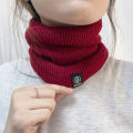 【Atoztide Store】Winter Ring Scarf Plush Knitted Neck Scarves Outdoor Woolen Yarn Soft Muffler. 