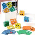 Kids Face Change Cube Game Montessori Expression Puzzle Building Blocks Toys Early Learning Educational Match Toy for Children. 