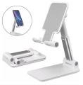 Foldable Telescopic Mobile Phone Holder Stand Desktop Bracket For Phone And Tablets - White.