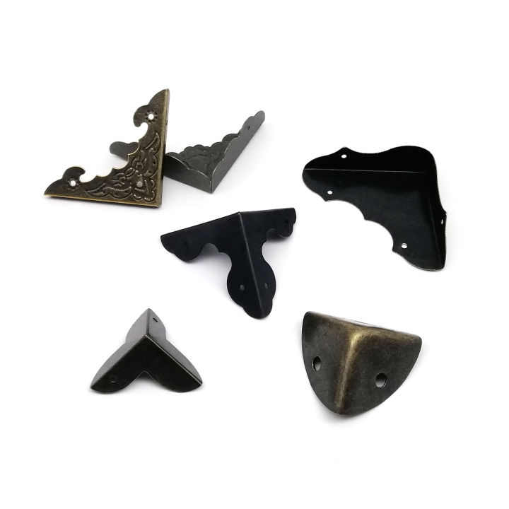 12pcs%20Antique%20Brass%20Bronze%20Black%20Jewelry%20Chest%20Box%20Wooden%20Case%20Suitcase%20Furniture%20Decor%20Iron%20Metal%20Corner%20Protector%20Cover%20-%20Image%206