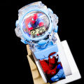 Spiderman Stylish wrist watch with music and light for kids- blue for kids. 