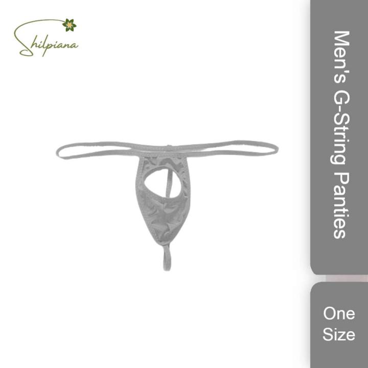 3 Pieces Men’s FrontHole Underwear Panties Without Trace T-shaped Back pants Micro Thongs Underpants Lingerie Stylish & Fashionable Seductive T-Back Panties For Mans From Shilpiana By Shilpian(Red, Black, White, Blue, Golden, Silver- Free Size)