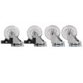 4 x Heavy Duty 75mm Swivel Castor Wheels Trolley Furniture Caster with Brakes - Load Capacity 100kg Per Wheel (Set of 2 x Swivel & 2 x Braked).