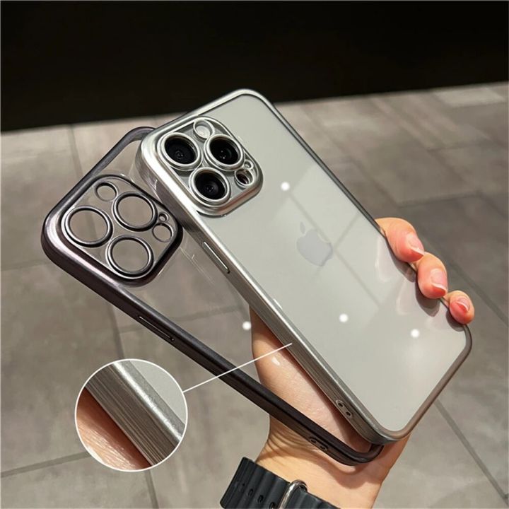 HOCE%20Luxury%20Plating%20Titanium%20Frame%20Phone%20Cases%20For%20iPhone%2012%2013%2014%2015%20Pro%20Max%2015%20Plus%20Case%20Ultra%20Thin%20Clear%20Hard%20PC%20Transparent%20Back%20Cover%20-%20Image%207