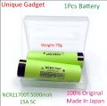 Panasonic NCR21700T Rechargeable 3.7V 5000mAh Li-ion Large Capacity Flat Top 15A 5C Tesla Car Battery for Powerbank LED Torch Electronic Devices Made In Japan. 