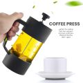 French Press Coffee & Tea Maker, Thickened Borosilicate Glass Coffee Press Rust-Free and Dishwasher Safe,Black. 