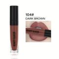 Beauty Glazed Matte Waterproof Long Lasting Liquid Lipstick -104#DARK BROWN. 