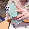 New Phone Case For Samsung Galaxy M34 Cover Glitter Bling Soft Stars Moon Sequins Folding Bracket Transparent For Galaxy M34 Case.