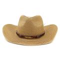 Beach Hat Hat Outdoor Men Straw Cowboy Hat Straw Hat Men Cap.