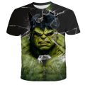 Boy Superhero Hulk Iron Man T-shirts for Kids Boys Clothes Anime T-shirt 3d Printed Young Children Cartoon Fashion Girl Tops Tee. 