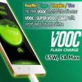 VOOC 65W Type-C Fast Charging & Data Cable - Compatible with Oppo/Realme/OnePlus | Super Express. 