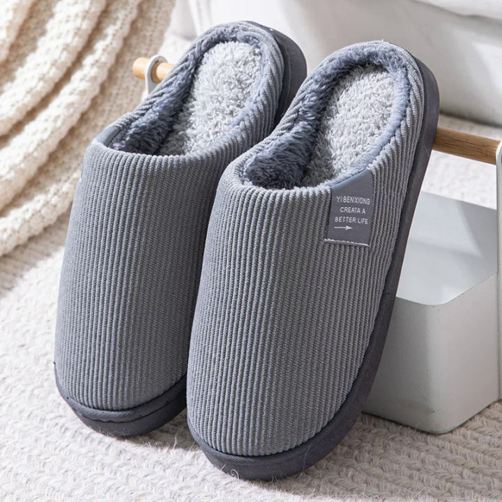 Winter%20Men's%20Shoes%20Household%20Cotton%20Slippers%20Men%20Indoor%20Warm%20Plush%20Footwear%20Non-Slip%20Platform%20Slippers%20Couple%20Women%20Home%20Shoes%20-%20Image%202