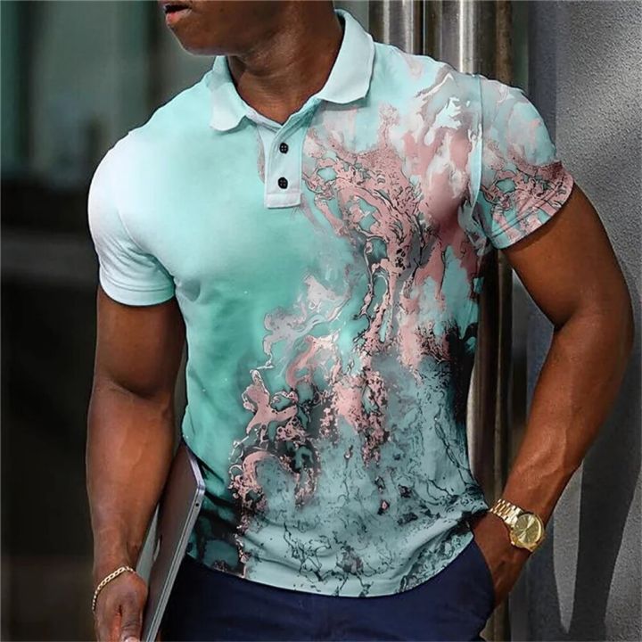 Simple%20Men'S%20Polo%20Shirt%20Splash%20Ink%20Printing%20Daily%20Casual%20Short%20Sleeve%20Street%20Top%20Tees%20Summer%20Men%20Clothing%20Loose%20Oversized-Shirts%20-%20Image%205
