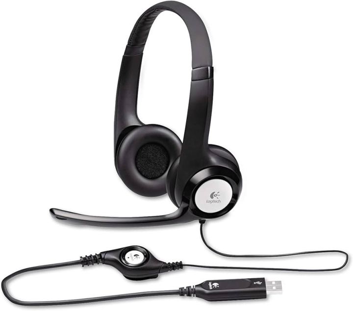 Logitech H390 Wired Headset, Stereo Headphones with Noise-Cancelling Microphone, USB, In-Line Controls, PC/Mac/Laptop