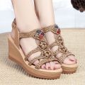 High Heel Platform Sandals Women's Flat Shoes Fairy Style2023New Popular Women's Shoes Bohemian Beach Shoes. 