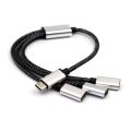 Portable USB C Male to 3 USB C Female Splitter USB Y Splitter Cable Type C Hub for Type C Devices Gaming Handle. 