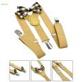 Kids Suspenders with Bow Tie Solid Color Suspenders Y Shaped Tuxedo Suspenders Party.