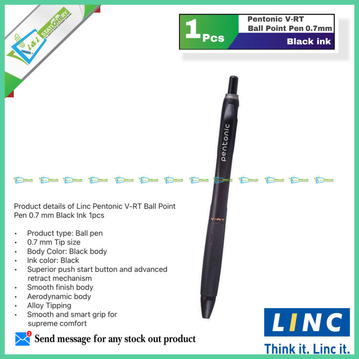Linc%20Pentonic%20V-RT%20Ball%20Point%20Pen%200.7%20mm%20Black%20Ink%201pcs%20-%20Image%203