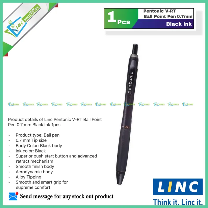 Linc%20Pentonic%20V-RT%20Ball%20Point%20Pen%200.7%20mm%20Black%20Ink%201pcs%20-%20Image%203