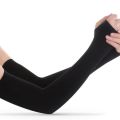 Black UV Sun Protection Hand Protector Ice Silk Arm Sleeves Sunscreen Sleeves.