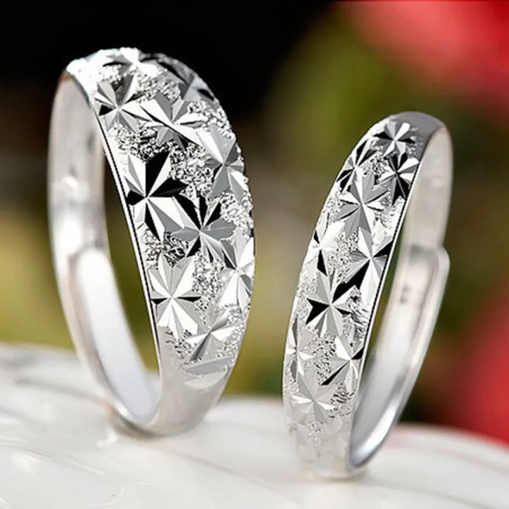 Weihua%20silver-plated%20rings%20wholesale%20couple%20rings%20temperament%20women's%20hands%20decorated%20with%20stars%20women's%20rings%20opening%20men%20and%20women%20-%20Image%203