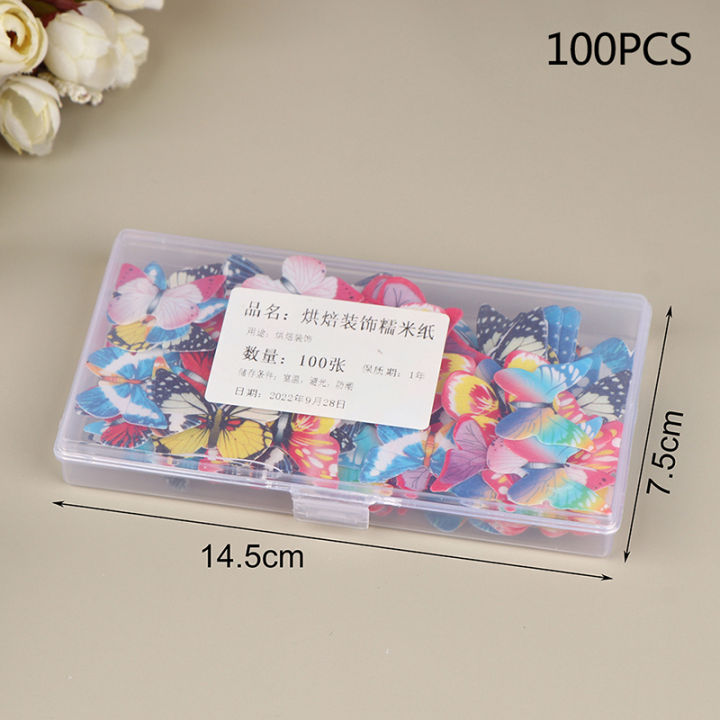 50/100Pcs%20Edible%20Mixed%20Butterfly%20Wafer%20Rice%20Paper%20Cake%20Toppers%20Kitchen%20Tools%20Dounp%20-%20Image%204
