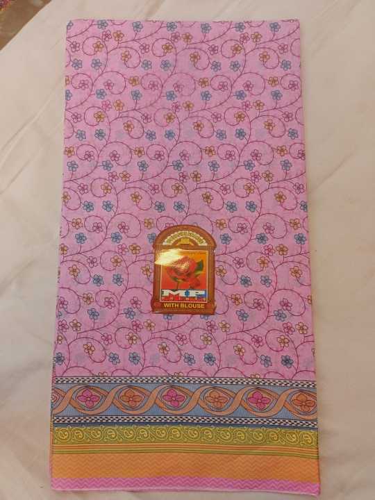 Printed Cotton Mp Bonafide plus saree For Women With Blouse Pic