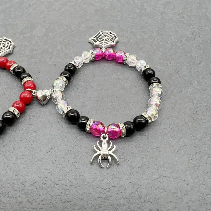 2Pcs/set%20Spider%20Superhero%20Friendship%20Bracelets%20Halloween%20Couple%20Bracelet%20Heart%20Energy%20Stone%20Beads%20Charm%20Bangle%20for%20Women%20Girl%20-%20Image%202
