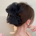 New Sweet Mesh Tulle Bow Hair Clips Solid Color Bowknot Hair Clips For Women Girls Barrettes Claw Clip Kids Hair Accessories.