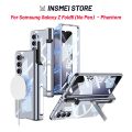 Plating Phantom Case for Samsung Galaxy Z Fold 5 4 3, Magnetic Hinge Protection, [S Pen Holder] [Folding Stand] [HD Tempered Film] Fold5 Fold4 Cover All-Inclusive Casing. 