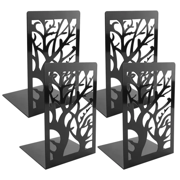 2 Pairs of Book Ends, Book Shelf Spine, Book Shelf Book Shelf, Decorative Book End, Metal Book End, Non-Slip Book End