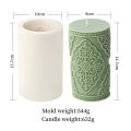 Nordic Style Cylindrical Flower Pattern Candle Mold Retro Embossed Lace Round Pillar Aromatherapy Mold Candle Making Supplies. 
