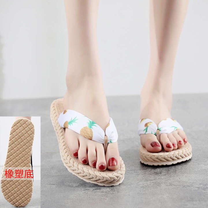 2022%20Imitation%20Grass%20Woven%20Hemp%20soled%20Sandals%20Han%20Chao%20Wears%20Rubber%20Sole%20Herringbone%20Bottom%20Beach%20Flat%20Heel%20Clip%20Feet%20Women's%20Slippers%20-%20Image%206